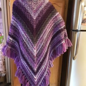 Beautiful Long Shawls Vibrant Purples Heirloom Quality More Colors!!NOT PREOWNED